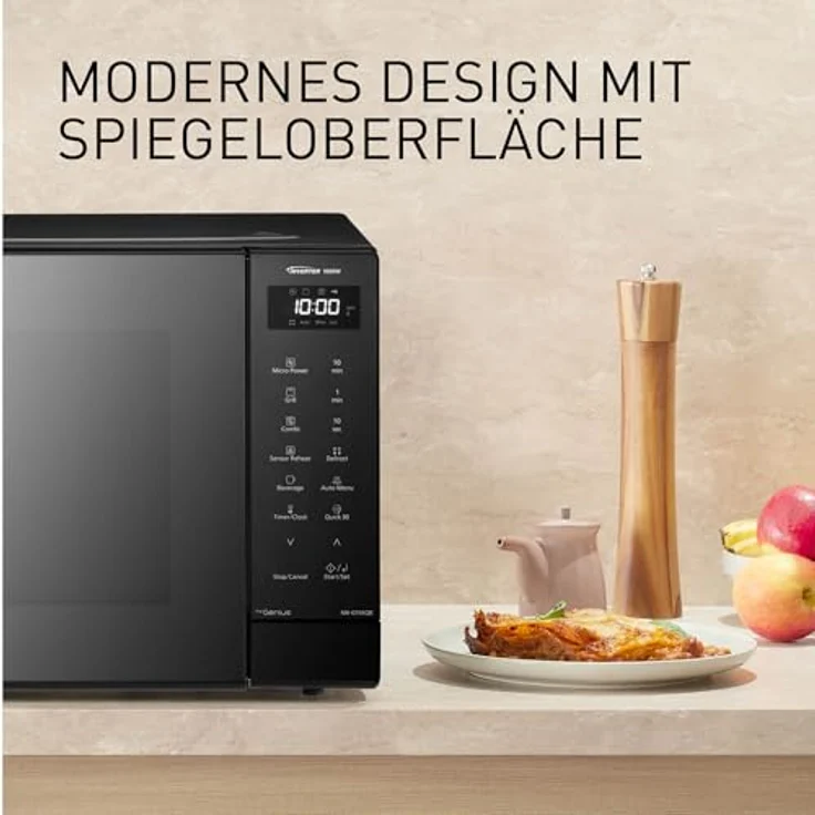 Panasonic NN-GT65QBEPG Mikrowelle Schwarz 1000W mit Grillfunktion, digitalem Timer, 23 Automatikprogrammen, LCD-Display – Bild 9
