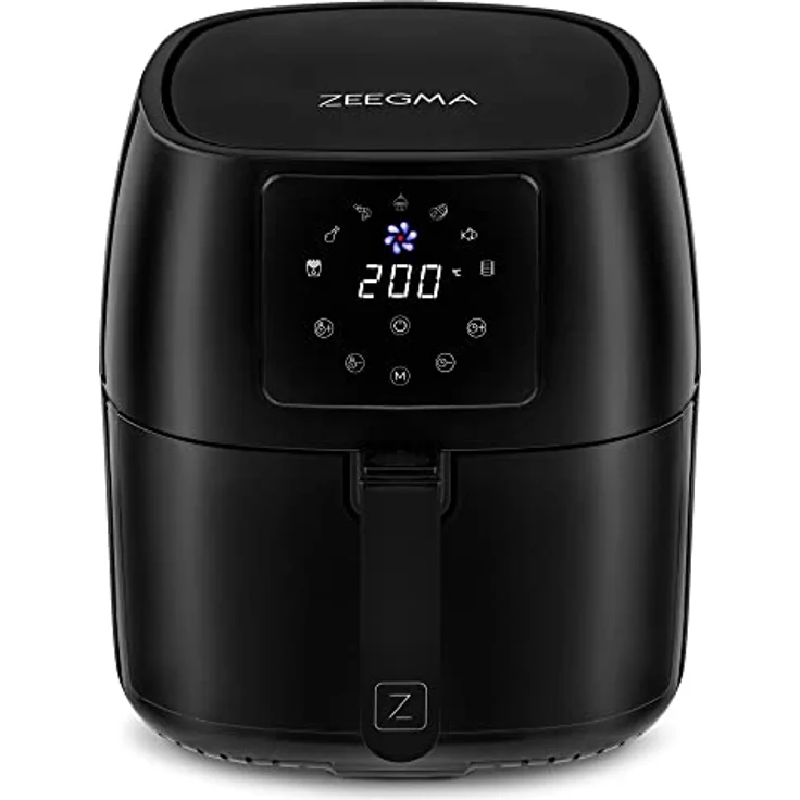 ZEEGMA Knapper Pro Turbo Heißluftfritteuse 1400W, Gesundes & Schnelles Kochen, 8 Programme, Großes Fassungsvermögen 4,5 L, Teflonbeschichtung, Spülmaschinenfest – Bild 2