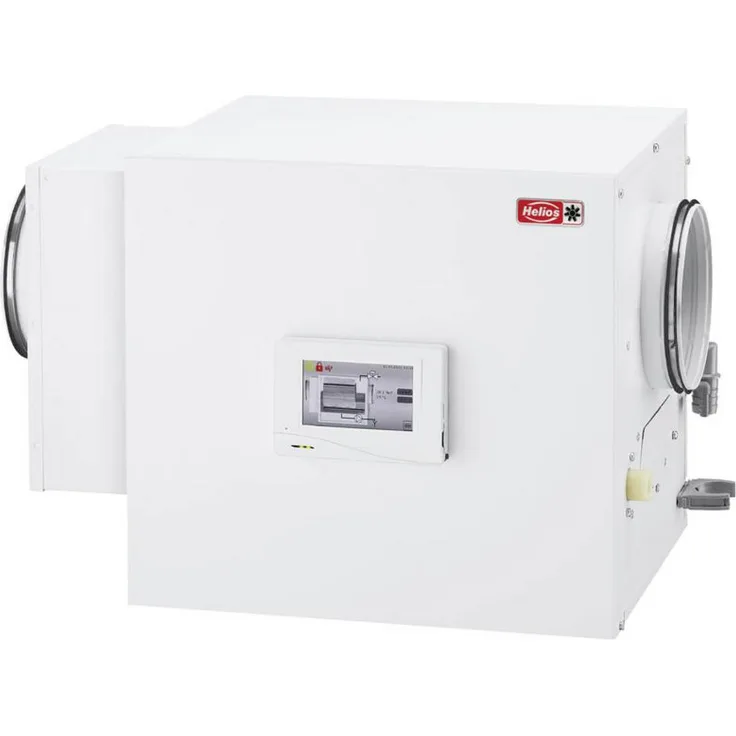 Helios Ventilatoren KWL HBX 500 EH R, Luftbehandlungsgerät mit automatischer UV-C Desinfektion und integrierter Wasserheizregister, weiß
