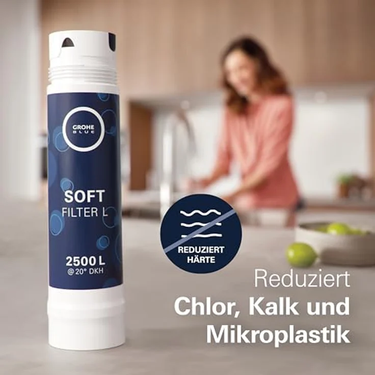 Grohe Blue Filter L-Size, Wasserfilter mit 2500 Liter Kapazität und 5 Reinigungsstufen, Blau – Bild 2