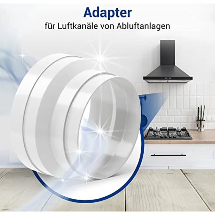 VIOKS Abluftschlauch Adapter 150mm - 125mm Reduzierstück für Abluftrohr Dunstabzugshaube, Abluftschlauch Verbinder für PVC Lüftungsschlauch 150mm – Bild 2