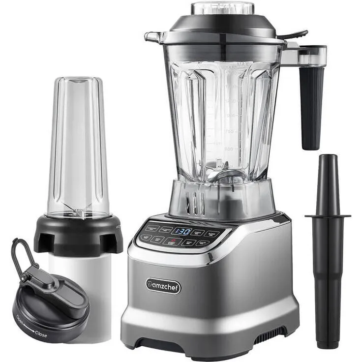 AMZCHEF ZM5003-GA Bechermixer, 1800 Watt, 1,85 Liter, grau