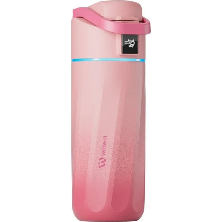 WaterH Trinkflasche Boost, smarte Kindertrinkflasche mit LED-Display, 475 ml, rosa