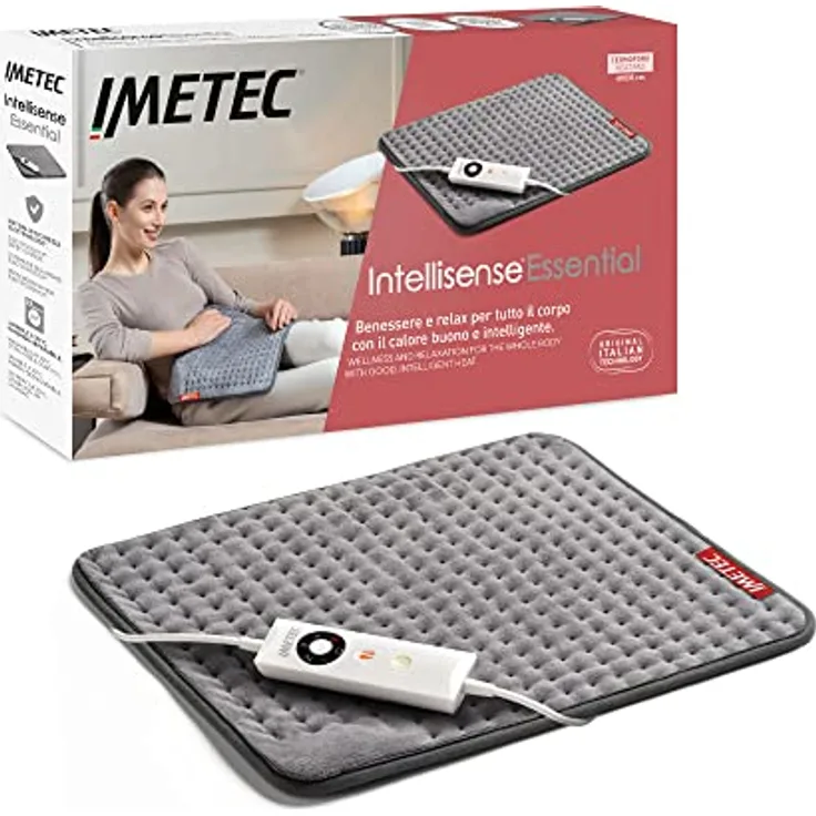 Imetec Intellisense Comfort, Mehrzweck-Heizkissen, für den ganzen Körper geeignet, schnelles Erhitzen, hypoallergener Stoff, 5 Temperaturen, Electro-Block-Sicherheitssystem, waschbar, 40 x 35 cm