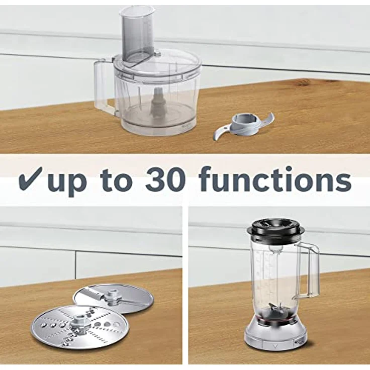 Bosch MultiTalent3 Foodprozessor mit Direktantrieb, 800W, 2,3L Schüssel, 2 Geschwindigkeiten, inkl. Mixeraufsatz, schwarz – Bild 3