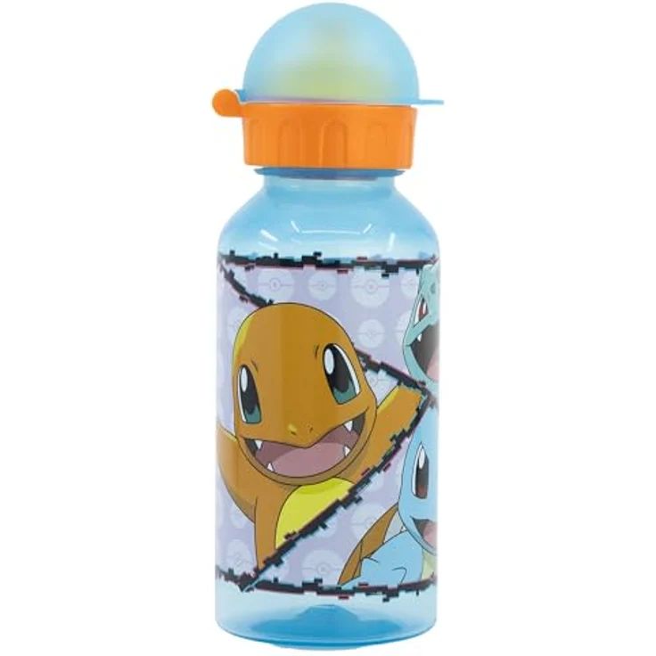POKEMON JUEGO DE CARTAS Trinkflasche 370 ml, mehrfarbig, aus Polyethylen, ideal für Kindergarten und Freizeit – Bild 2