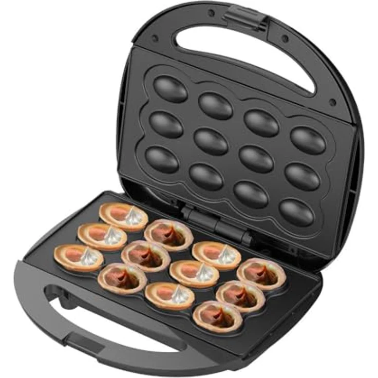 Adler AD 3071 Waffeleisen Nussbäcker für 12 Stück, Erdnüssen Keksmaschine, Nuss-Maker, Schnelles Backen, Schwarz – Bild 5