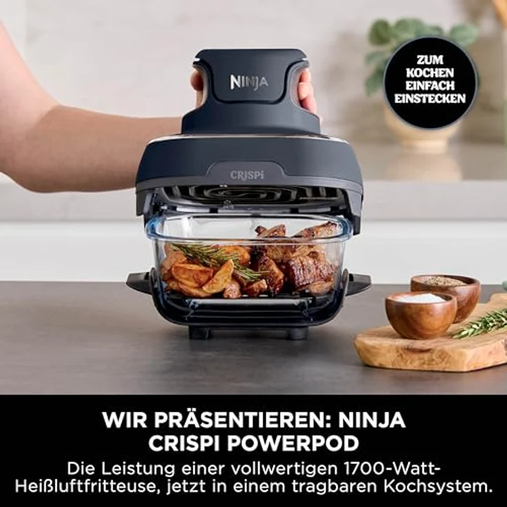 NINJA Crispi FN101EUGY, Heißluft Fritteuse mit LCD-Display und 4 voreingestellten Programmen, 3,8 l Fassungsvermögen – Bild 4
