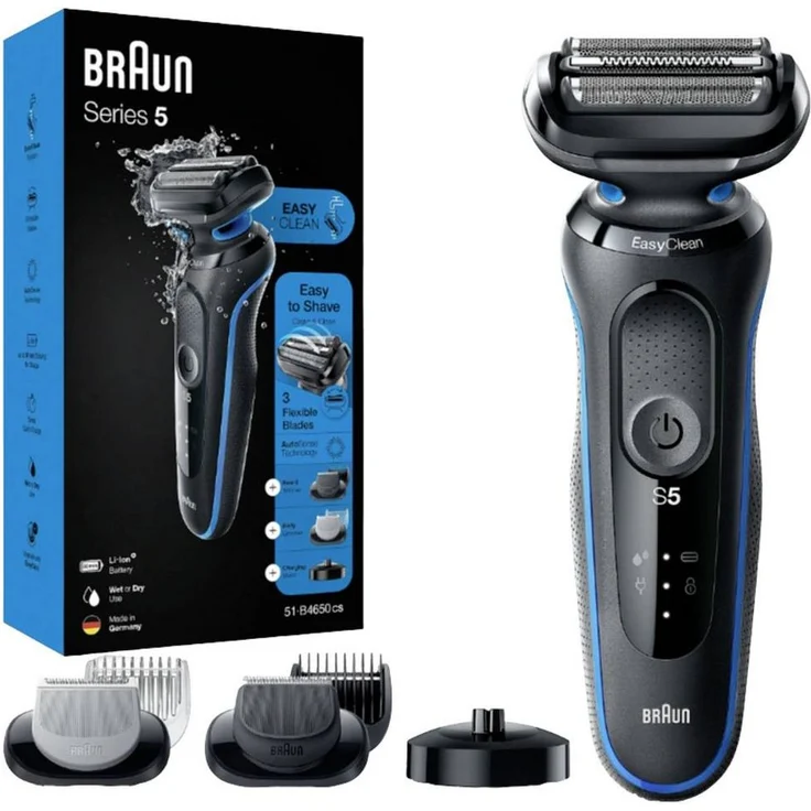 Braun Series 5 Elektrorasierer für Herren, 3 flexible Klingen, EasyClean-System, wasserdicht - Preisvergleich