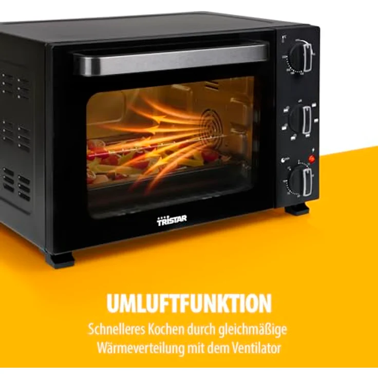Tristar OV-3627, Minibackofen 27 l, 1500 W, schwarz, mit Konvektionsfunktion und Zubehör – Bild 6