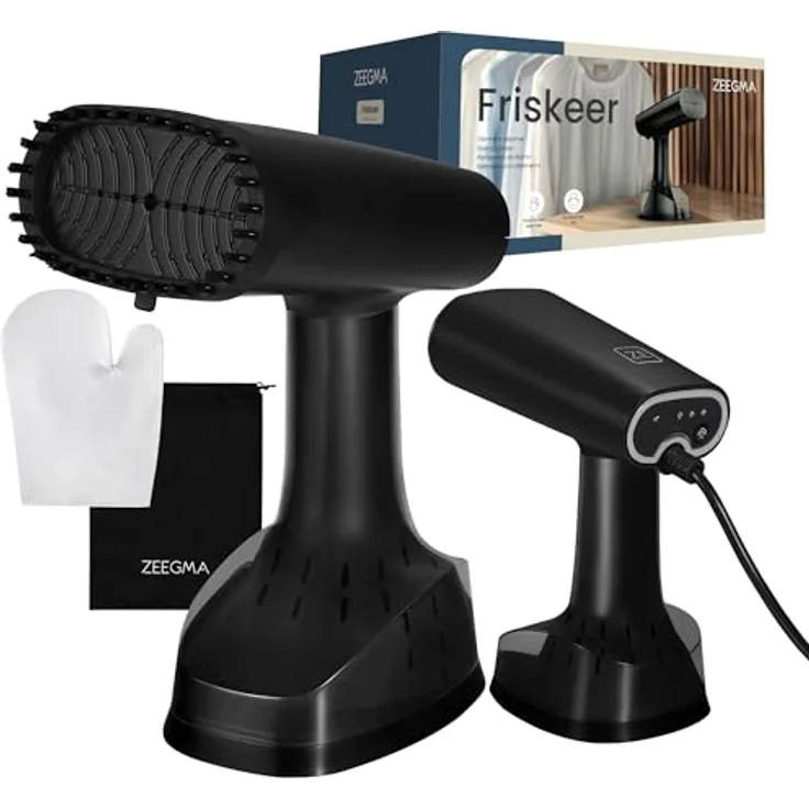 ZEEGMA FRISKEER 2-in-1 tragbarer Dampfglätter, Steamer, 1640 W, 380 ml, 25 g/Min, schnelles Aufheizen, stoffsicher, inklusive Zubehör – Bild 1