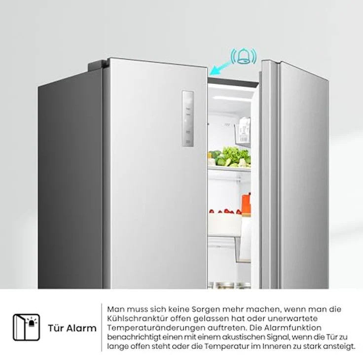 Hisense RS3P558NEIC, Side-by-Side Kühl-/Gefrierkombination mit 544 Litern, No Frost und manuellem Wasserspender, grau – Bild 9