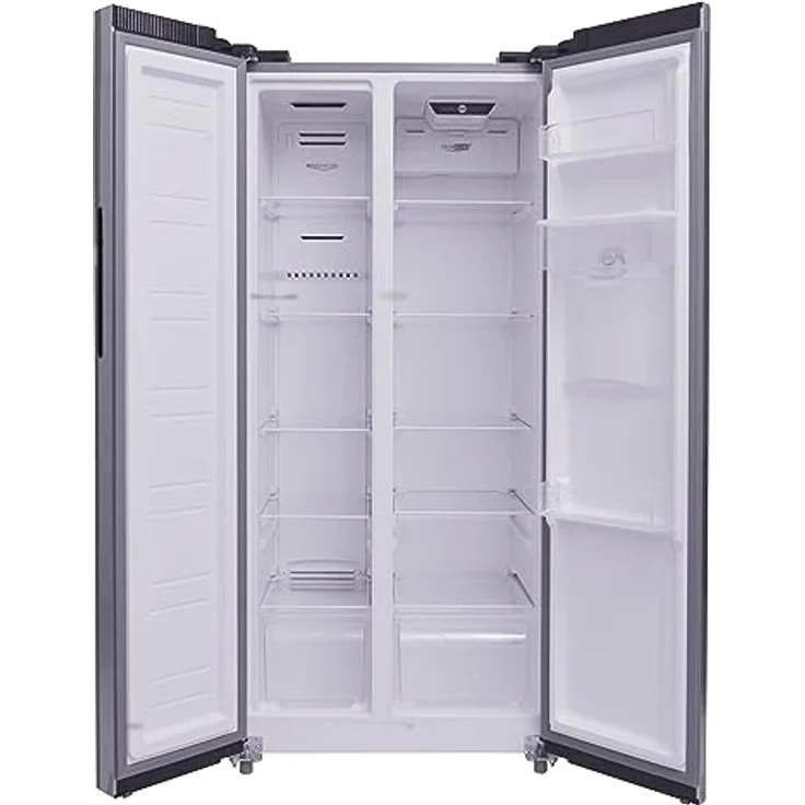 PKM SBS436NFWDIX, Side by Side Kühl-Gefrierkombination Inox 450 L/2-türig mit Wasserspender/180 Liter 4 Sterne Gefrierfach/Frostfrei/41 dB - Preisvergleich – Bild 2