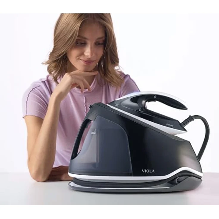 VIOLA Voilà F8.0 Dampfbügelstation, 400 g/min Dampf, 8 Bar Druck, Anti-Kalk System, Keramikbügelsohle, 2350 W, 1.5-Liter-Tank, Schwarz – Bild 7