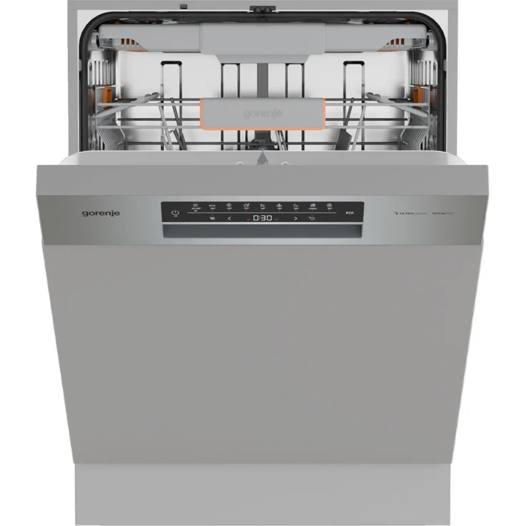 Gorenje G600 Teilintegrierbarer Geschirrspüler, 60 cm, grau, mit 3 zusammenklappbaren Körben, A-Energieeffizienzklasse