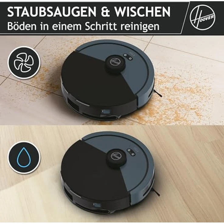Hoover HG4 Saugroboter mit Wischfunktion – Bis zu 4000Pa Saugkraft, Lasernavigation & App-Steuerung [HG430H] – Bild 4