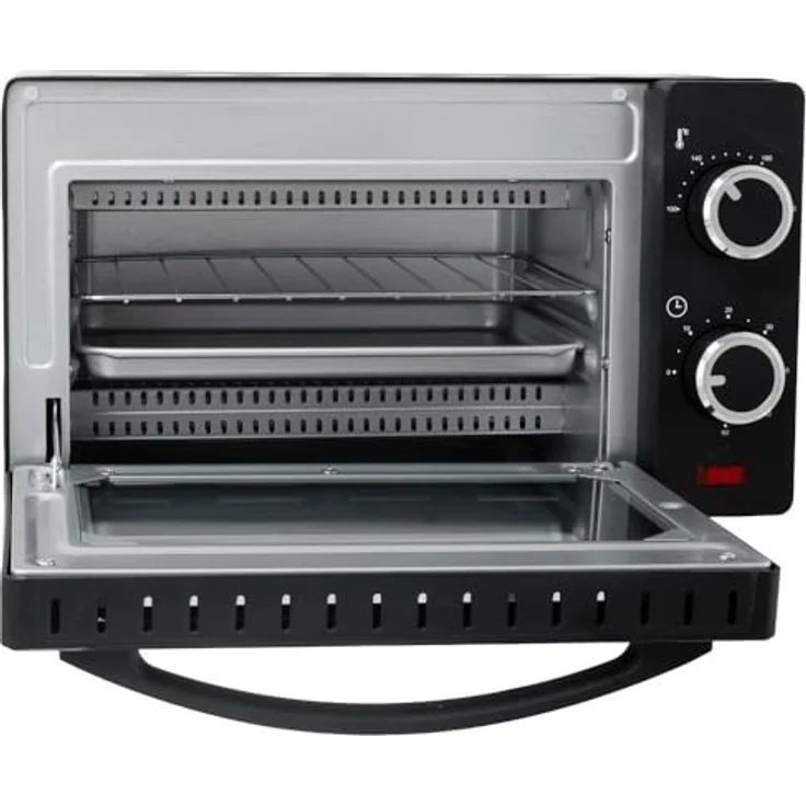 Adler Minibackofen AD 6032, Elektrobackofen mit Timer und Backblech, 9 l, schwarz – Bild 3