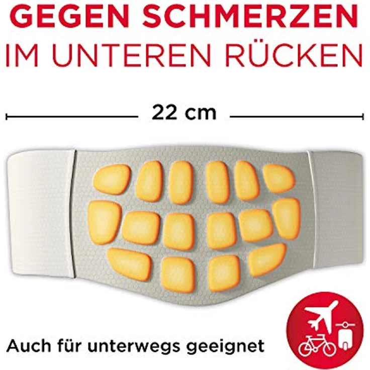 ThermaCare Wärmeumschläge – Wärmeauflagen unterer Rücken zur Linderung von Rückenschmerzen – Tiefenwärme zum Entspannen und Lockern der Muskeln – Größe S-XL – 4 Stück pro Packung, Weiss – Bild 3