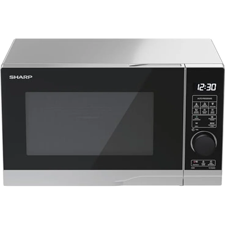 Sharp YC-PG204AE-S Mikrowelle mit Grill, Standgerät, 20 Liter Garraum, 700 Watt, Drehregler, silber, schwarz – Bild 3