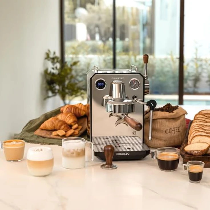 Cecotec Baristeo Intima, Siebträgermaschine mit 1850 Watt und 15 Bar Pumpdruck, Silber – Bild 3