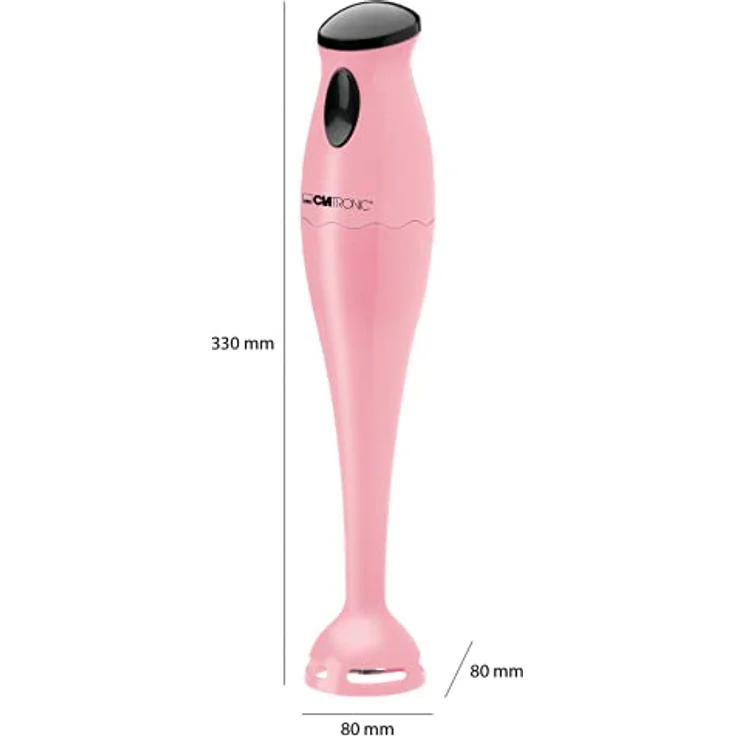 Clatronic SM 3577 Stabmixer mit kraftvollem 180 Watt-Motor, Edelstahlschlagmesser (rostfrei), inkl. transparentem Mixbehälter (500 ml) und Aufhängeöse, pink, Kunststoff – Bild 5