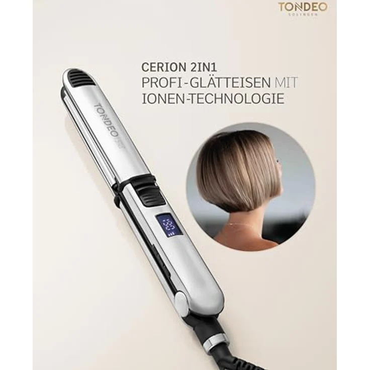 TONDEO Glätteisen CERION 2in1 | Profi-Haarglätter mit Ionen-Technologie | 2in1: Glätt- und Welleneisen – Bild 5
