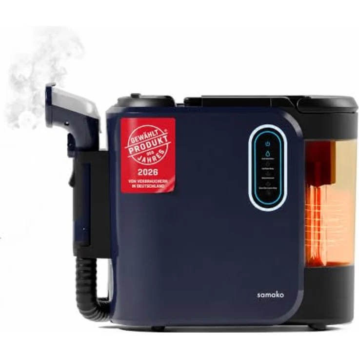 Samako PowerClean Pro Dampfsauger mit Dampfreiniger, 2000W, 4 Reinigungsmodi, Doppeltank für Polstermöbel und Auto – Bild 1