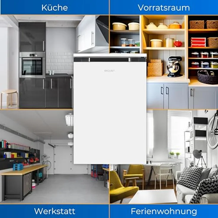 Exquisit Kühlschrank KS516-4-051C weiss | Nutzinhalt: 107 L | 4-Sterne-Gefrieren | Mit Gefrierfach | LED-Beleuchtung – Bild 5