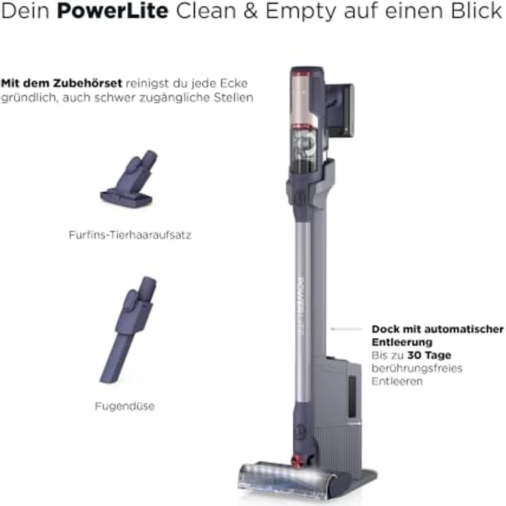 Shark BU3621EUT, Akku-Stielstaubsauger mit automatischer Absaugstation und motorisierter Bodendüse für Tierhaare – Bild 12