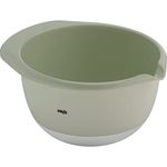 Emsa K32428 Prep&Bake Kunststoff-Rührschüssel 2,8 L | rutschfester Boden | perfekte Stabilität beim Mischen | integrierte Ausgießlippe für präzises, sauberes Ausgießen | spülmaschinenfest | Grün/Grau