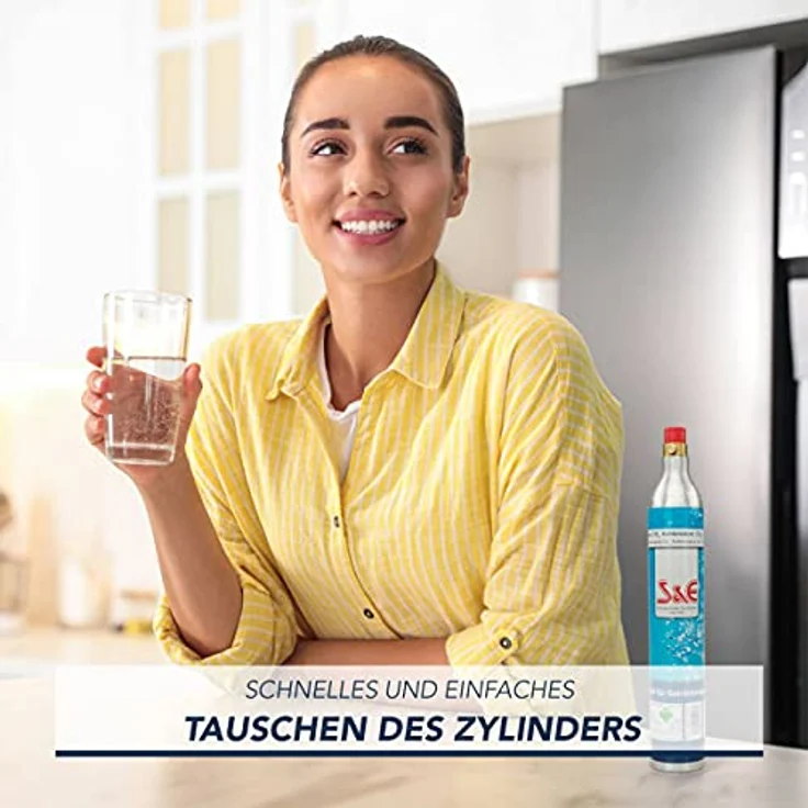 BlueCraft Wassersprudler, Universal CO2 Zylinder 425 g Kohlensäure für bis zu 60l Sprudelwasser – Bild 4