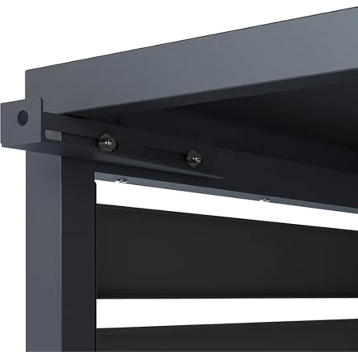 WESTMANN Boxa S | Wärmepumpen Verkleidung & Klimaanlagen Abdeckung aus Stahl in Holzoptik Anthrazit, höhenverstellbar, 100x56x97 cm – Bild 5