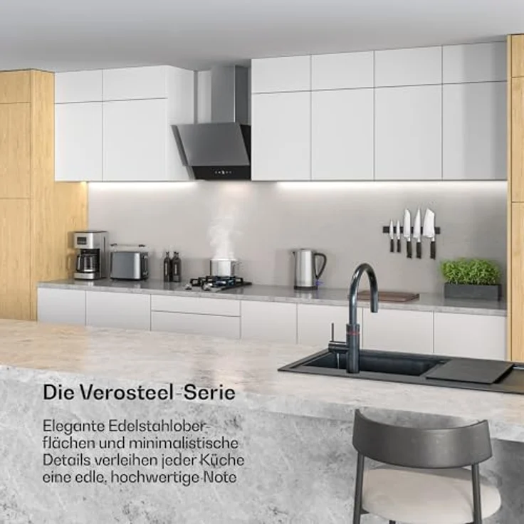 Klarstein Verosteel Frühstücksset, Toaster 2 Scheiben mit 7 Bräunungsstufen & Brötchenaufsatz, Wasserkocher 1.7L Edelstahl, Filterkaffeemaschine 12 Tassen mit Warmhaltefunktion – Bild 2