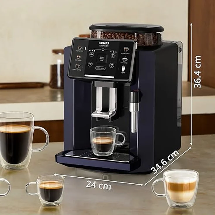 Krups Sensation C50 Kaffeevollautomat, benutzerfreundlich, pflegeleicht, Beleuchtungswarnungen, bequeme Reinigung, benutzerdefinierte Einstellungen EA910B10 – Bild 3