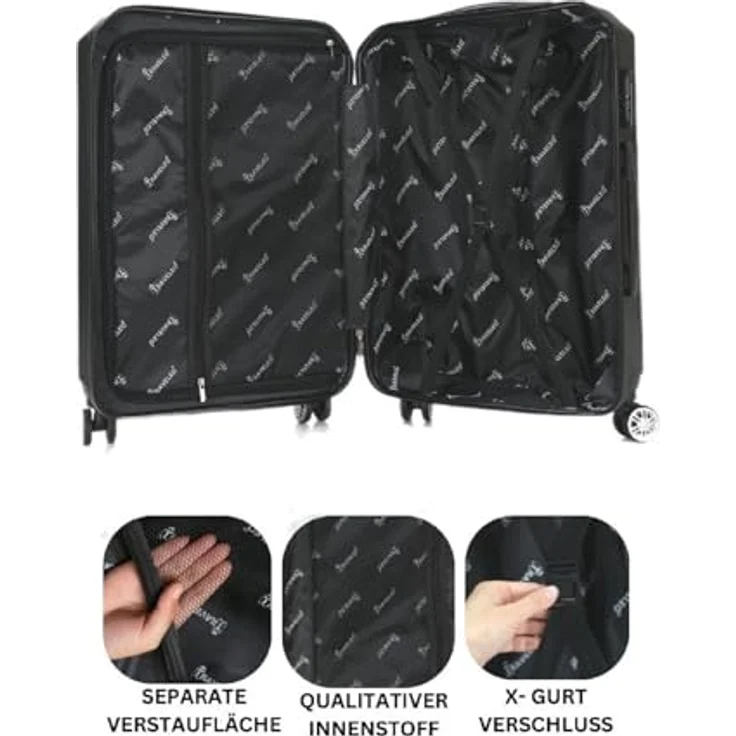 COFI 1453 Reisekoffer Koffer 3 TLG Hartschale Trolley Set Kofferset Handgepäck Gepäck Reisetasche ABS-04 Orange, hochwertige Widerstandsfähigkeit vor Stößen und Kratzern – Bild 4