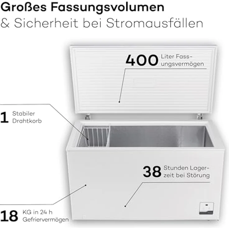 SCHOEPF GT400S Gefriertruhe / 400 Liter / Energieeffizient / Leise / Inverter-Technologie / Weiß – Bild 2