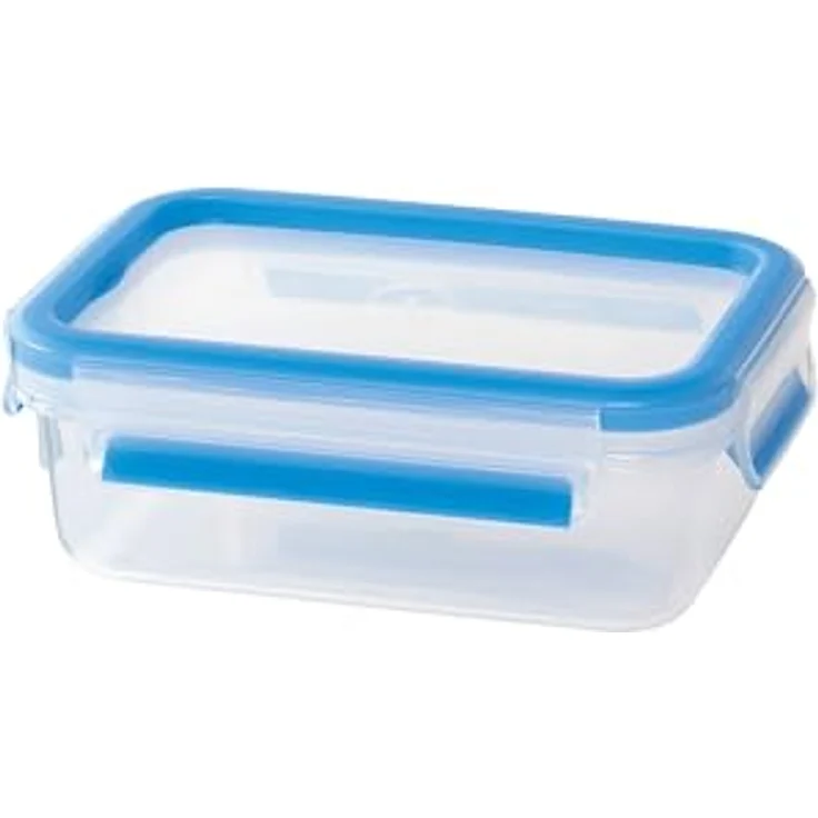 Emsa 508538 Rechteckige Frischhaltedose mit Deckel, 0.55 Liter, Transparent-Blau, Clip & Close – Bild 6