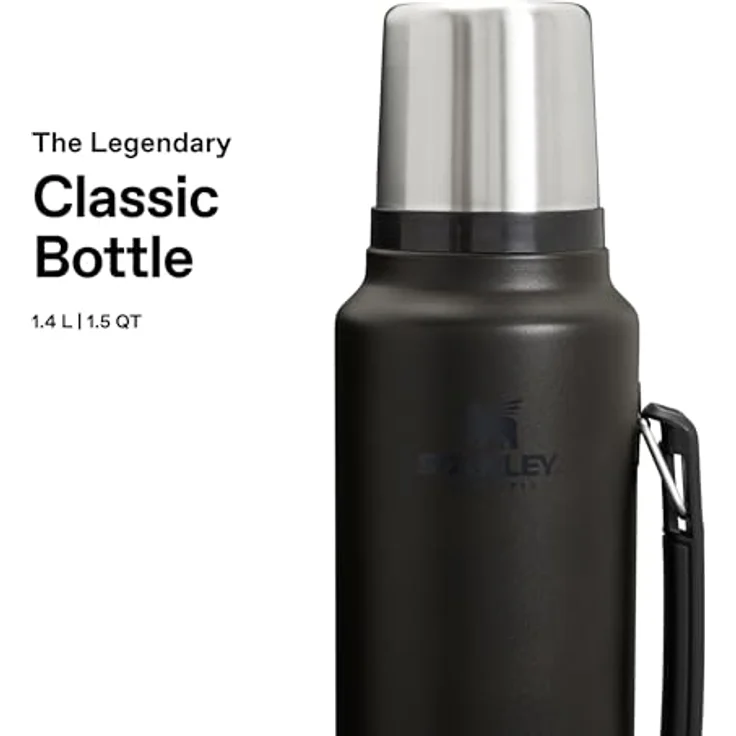 Stanley 1913 Classic Legendary Thermosflasche 1.4L, Edelstahl, hält 40 Stunden heiß oder kalt, BPA-frei, spülmaschinenfest, schwarz 2.0 – Bild 3