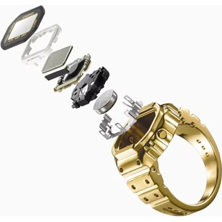 Casio G-Shock Unisex Digital Quarz Ringuhr, goldfarben mit schwarzem Zifferblatt, wasserdicht, inklusive Kalender, Stoppuhr und Beleuchtung – Bild 3