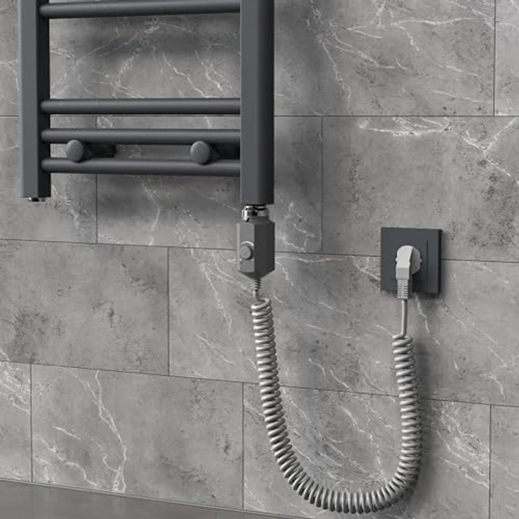 LuxeBath Heizstab 300W Graphit, Badheizkörper Heizpatrone mit Thermostat, Frostschutz und IP 44 Schutzart – Bild 8