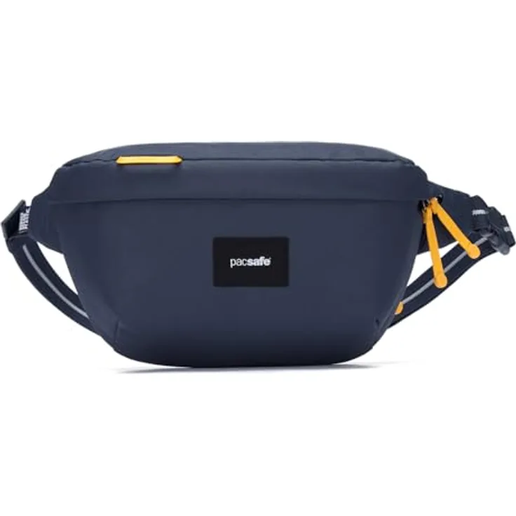 Pacsafe Go Sling Pack, Umhängetasche mit RFID-Blocker, Schlitzschutz, 2,5 l Volumen, Coastal Blue