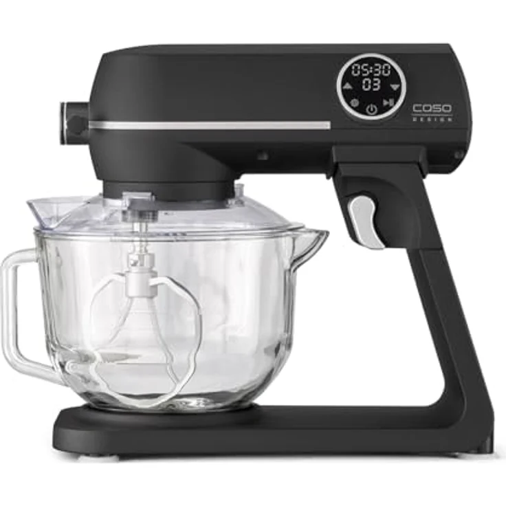 Caso Design KM1800 Black G Küchenmaschine, 1800 Watt, Glasschüssel 4,5 Liter, Display, Timer, schwarz – Bild 3