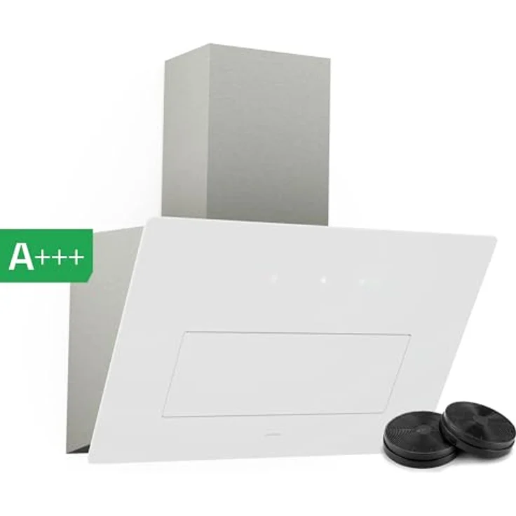 Klarstein SleekAir Dunstabzugshaube, 60 cm Kopffreihaube mit 686 m³/h, A++ Energieeffizienz, Touch-Bedienfeld, LED-Beleuchtung 2700-6500 K, duale Belüftung, Weiß – Bild 1