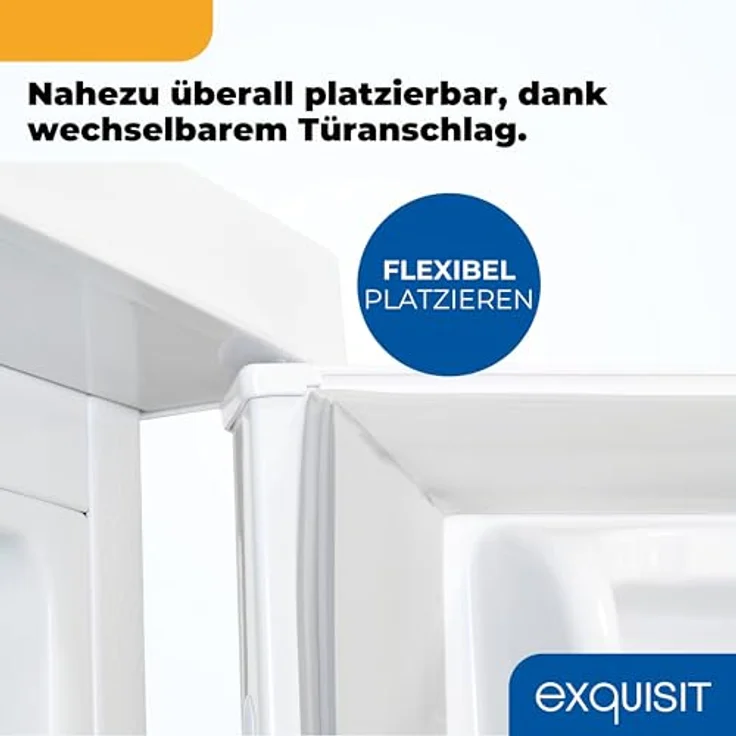 Exquisit KS516-V-H-010C Kühlschrank ohne Gefrierfach, 133 Liter, 3 Glasablagen, manuelle Temperaturregelung, wechselbarer Türanschlag, weiss – Bild 9