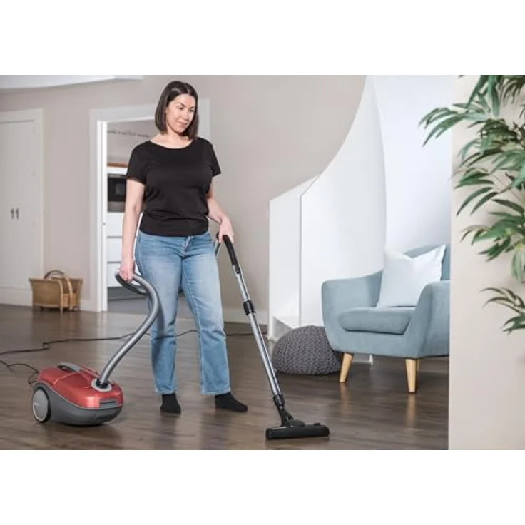 Nilfisk Bravo SR10P07A Staubsauger mit Energiezylinder – für alle Fußböden – XL-Staubsaugerbeutel & EPA-Filter, 700 W (dunkelrot) – Bild 6