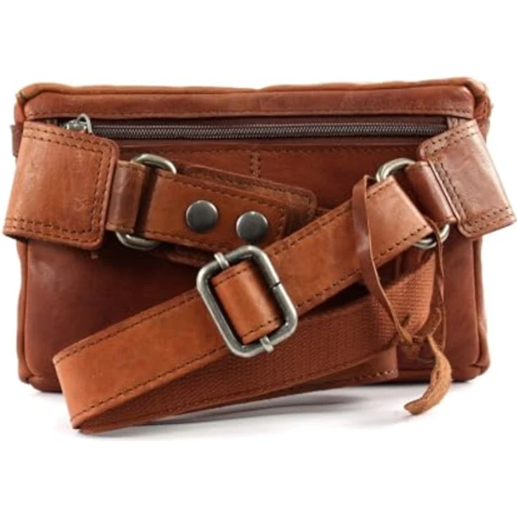 Spikes & Sparrow Bronco Gürteltasche aus 100% Leder, 23 cm x 4 cm x 14.5 cm, braun – Bild 3