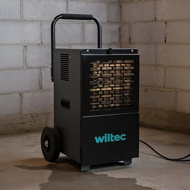 Wiltec Bautrockner WDH 50, Entfeuchter bis 50 l/Tag, 650 W mit 7 l Tank und 24h Timer, ideal für Wasserschäden – Bild 2