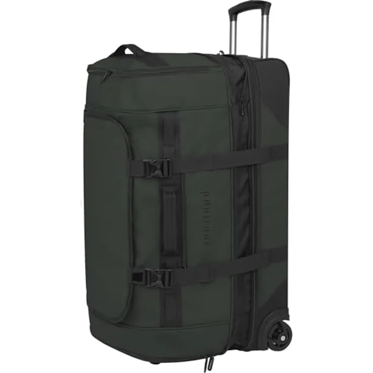 normani XXL Reisetasche 100-120 Liter, erweiterbare 2-Rad Trolley mit 8 Fächern, wasserabweisend, Grün