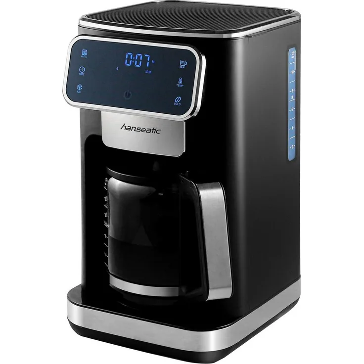 Hanseatic Filterkaffeemaschine HCMD151100BD, 1,5l Kaffeekanne, Papierfilter 1x4, Timerfunktion, auch für Eiskaffee geeignet