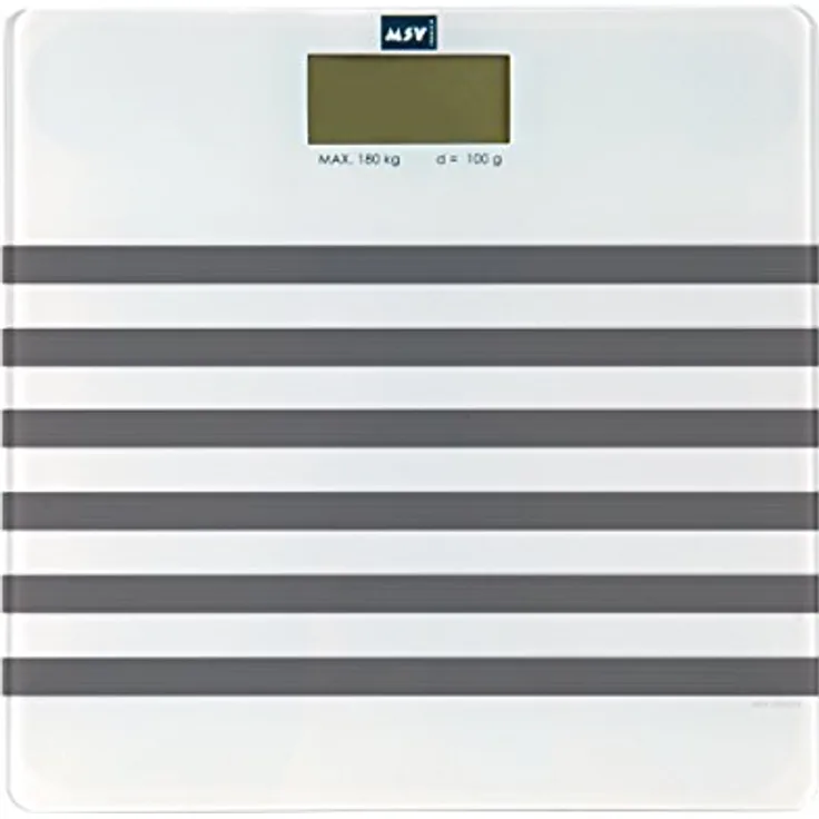 MSV Digitale Personenwaage Körperwaage Waage Gewichtswaage aus Sicherheitsglas, Slim Design,"Seauville Anthrazit"